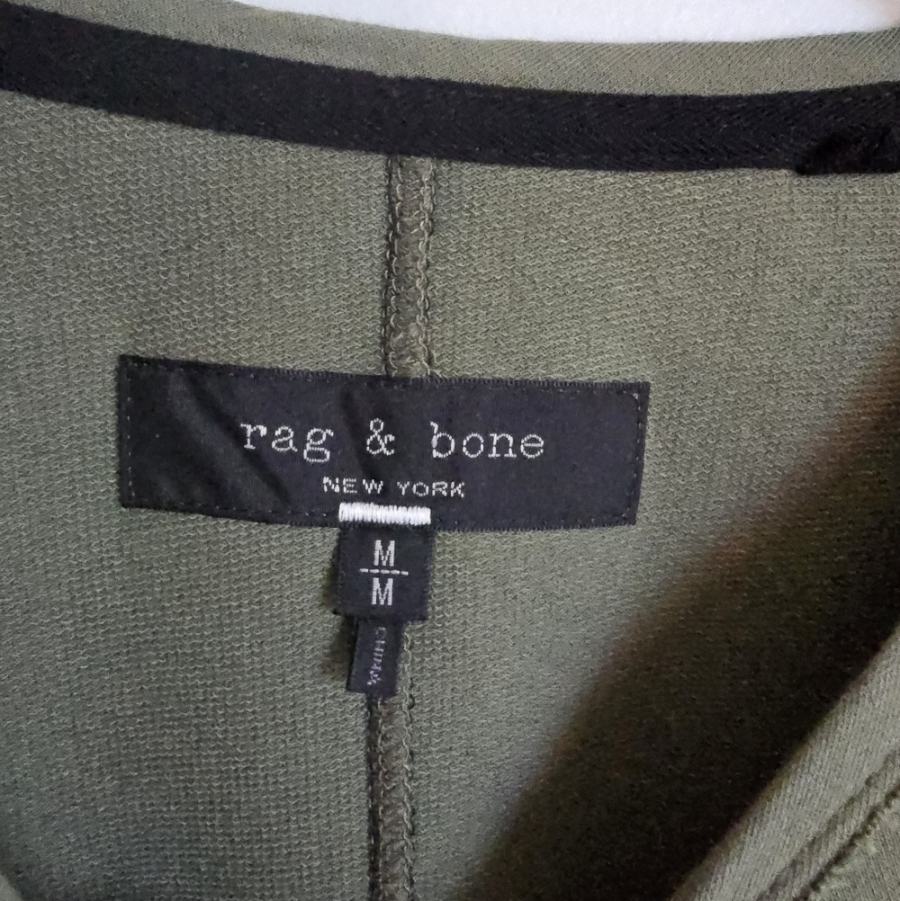 Rag & Bone Mens Rupert Green Long Sleeve Cotton Crewneck Tee Pullover SZ Medium - Picture 10 of 13
